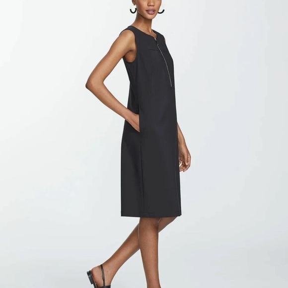 Lafayette 148 New York Audren Sleeveless Zip-Front Shift Dress Work Size 12 NWT - Picture 3 of 9